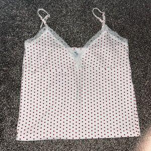 Brandy Melville Heart Lace Tank Top